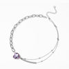 creative purple heart pendant necklace trend party necklace for women holiday gift jewelry