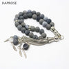 Fashion dark gr agate 33 beads Islamic Muslim tasbih Allah Rosary Natural gr 6 8 10mm beads agate bracelet gift
