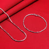 designer Fine beads Snake bone chain 925 Sterling Silver bracelets neckalces Jewelry sets for women Party wedding Gifts