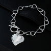 designer brands 925 sterling silver romantic Double Heart Pendant Bracelets for women party wedding Jewelry Couple gifts