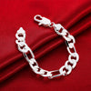 designer jewelry set fine 12MM geometry Chain 925 sterling Silver Bracelets necklace for men woman 18-30 inch Party Gift