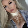 dress sexy shiny crystal Tassel Necklace nightclub DJ stage dress Carnival Party steel pipe jazz dance accessories