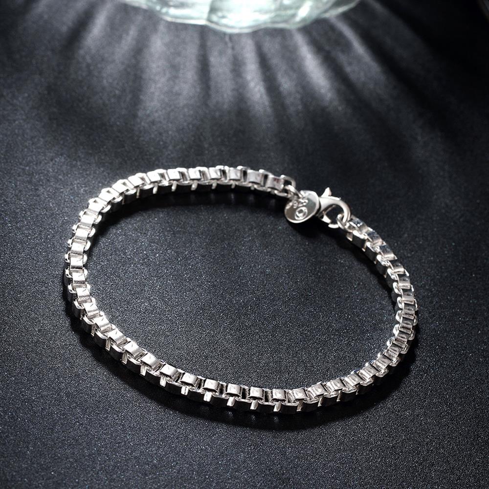 fine 4MM box chain 925 sterling silver Bracelet for man woman Popular brands noble jewelry designer jewelry party gifts