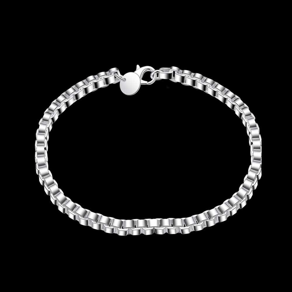 fine 4MM box chain 925 sterling silver Bracelet for man woman Popular brands noble jewelry designer jewelry party gifts