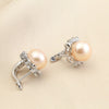 Fashion flowers Five colors Pearl earring 925 Sterling Silver clip earrings Jewelry black pearl earrings for Women
