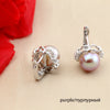 Fashion flowers Five colors Pearl earring 925 Sterling Silver clip earrings Jewelry black pearl earrings for Women