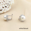 Fashion flowers Five colors Pearl earring 925 Sterling Silver clip earrings Jewelry black pearl earrings for Women