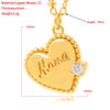 hip-hop trend English letters romantic love heart-shaped oil drop necklace inlaid zirconium personality clavicle chain
