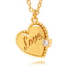 hip-hop trend English letters romantic love heart-shaped oil drop necklace inlaid zirconium personality clavicle chain