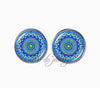 Fashion homestuck stud earring cute cartoon picture jewelry glass cabochon mandala statement earring om yoga jewelry brincos