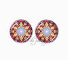 Fashion homestuck stud earring cute cartoon picture jewelry glass cabochon mandala statement earring om yoga jewelry brincos