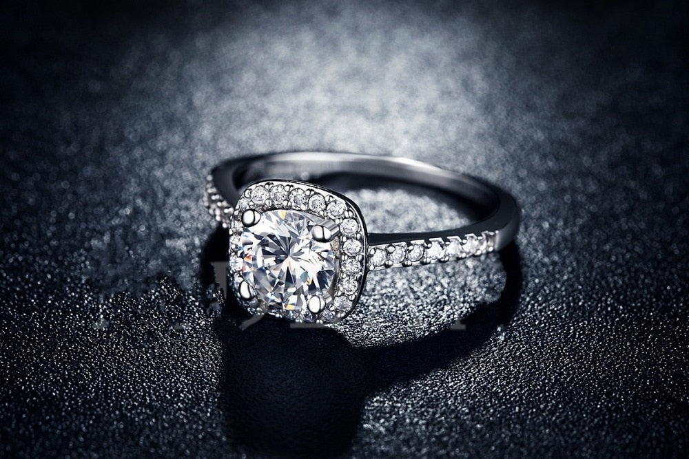 Fashion jewelry European Korean style trend Couple Rings 925 silver Woman Ring Crystal from Swarovski Simple Temperament