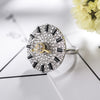 Fashion jewelry European Rotating dial ring RING Crystal From Swarovski Simple Temperament Wild Anti-allergic