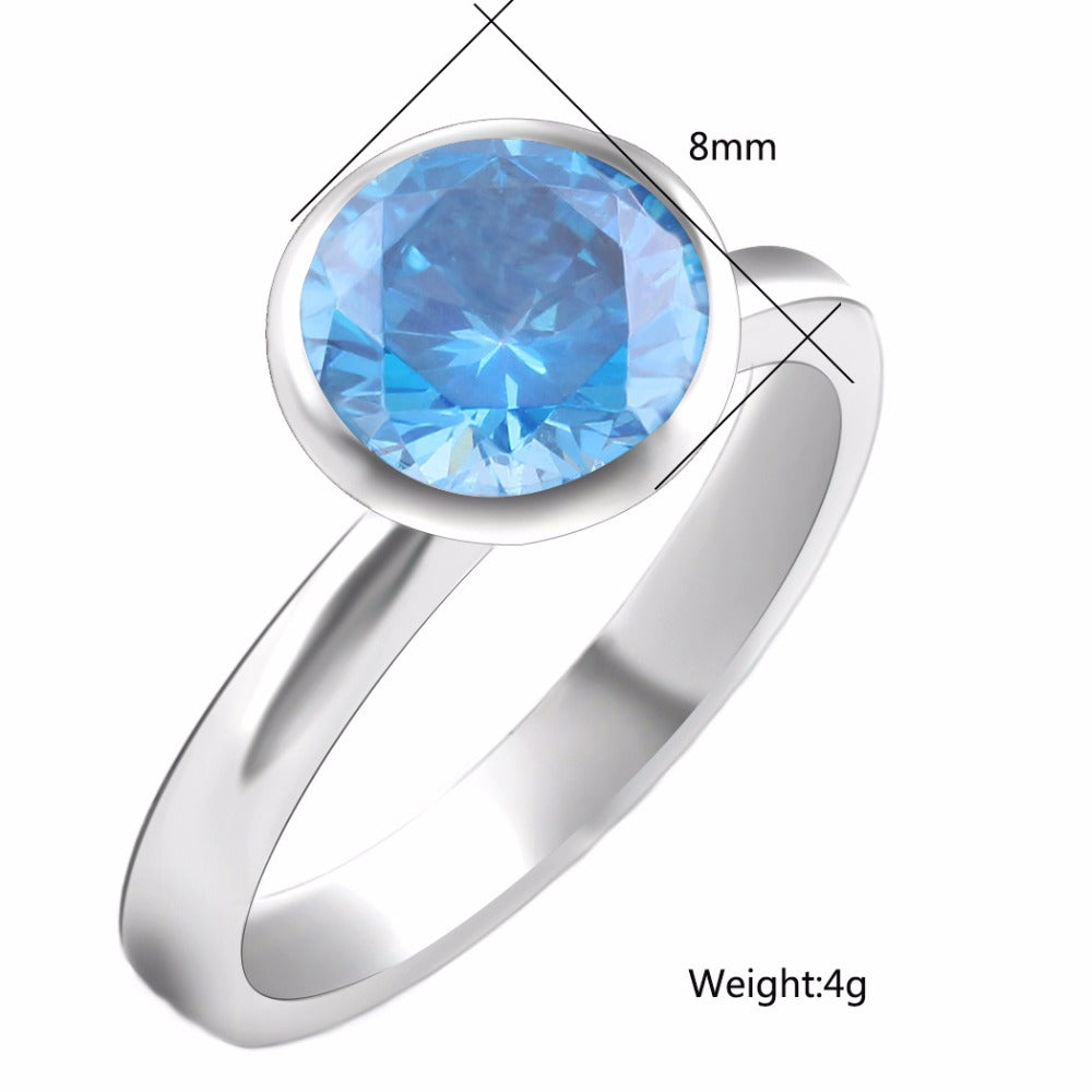 Fashion jewelry European stainless steel Carved RING RING Female Crystal from Austrian Simple Temperament Wild Anti-allergic