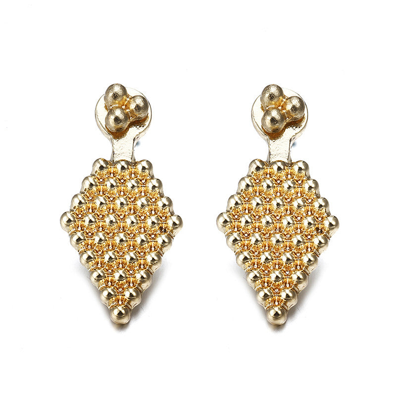 Fashion jewelry gold color drop earring for women geometric design Round beads exquisite wedding party jewelry accessories e0498