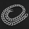 jewelry unisex necklace iced out bling hip hop USA design miami cuban link chain silver color men's 16inch 18nch chocker