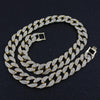 jewelry unisex necklace iced out bling hip hop USA design miami cuban link chain silver color men's 16inch 18nch chocker