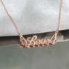 letter necklace female Korean simple girl heart rose gold wild clavicle chain s925 sterling silver women's neck chain