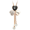Fashion long section love chain necklace Fine jewelry Crystals from Austrian female OpaL hanging charm jewelry