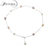 Fashion multi color adjustable 925 sterling silver chain,real natural pearl necklace pendant jewelry for women