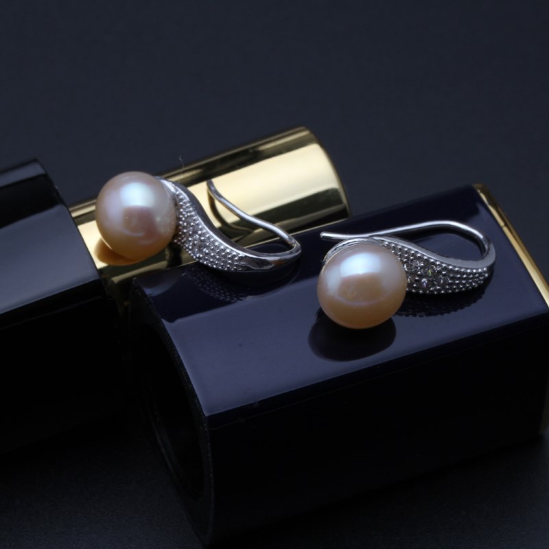 Fashion natural black pearl earrings stud earrings 925 sterling silver earrings for women vintage ethnic earrings