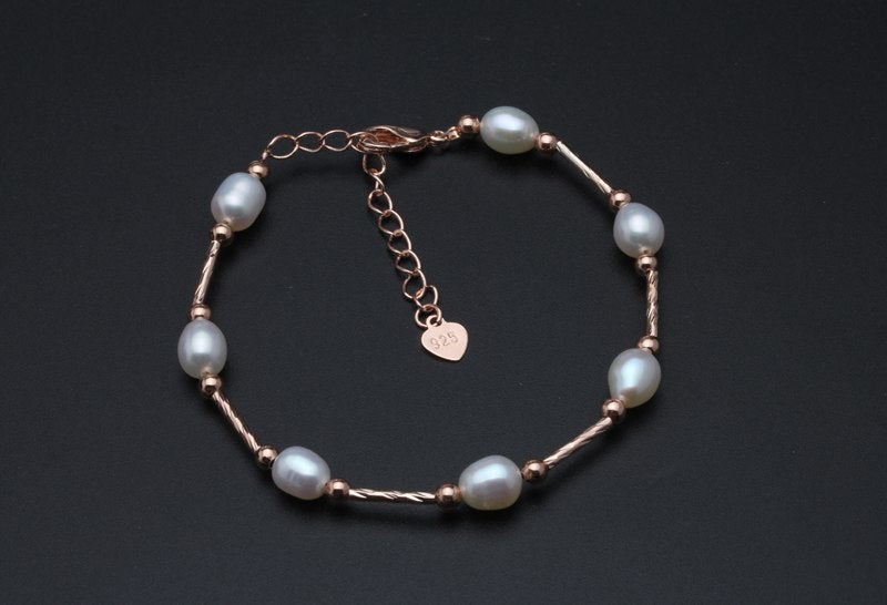 Fashion natural pearl bracelet for women, trendy real pearl jewelry 925 silver birthd gift high quality