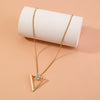 metal necklace retro wild crystal geometric triangle pendant clavicle chain sale
