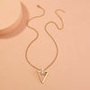 metal necklace retro wild crystal geometric triangle pendant clavicle chain sale