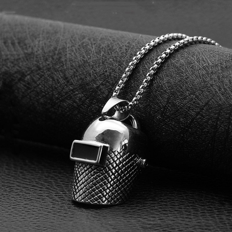 punk style mask men's pendant titanium steel hanging neck jewelry student hipster sale