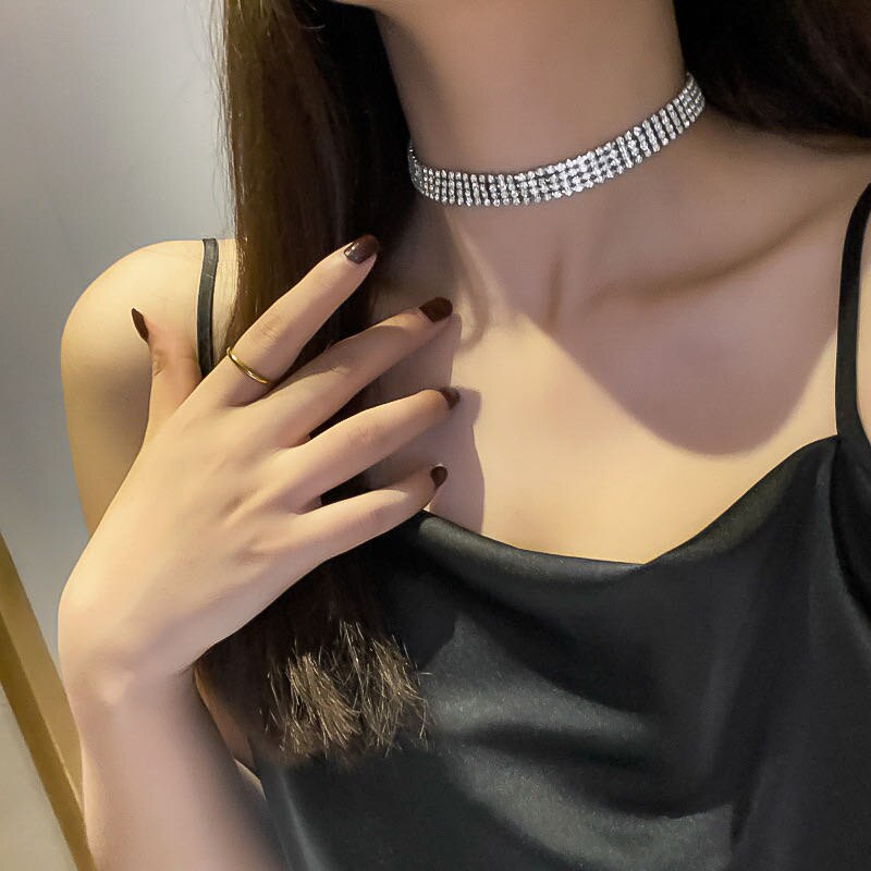 sexy Rhinestone women's necklace slave collar party women's Necklace Jewelry