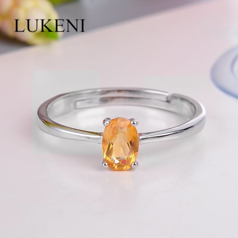 Fashion silver engagement ring for girl 4 mm * 6 mm natural VVS citrine silver ring solid 925 sterling silver citrine ring