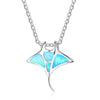 Fashion simple S925 sterling silver necklace marine devil fish pendant necklace women's necklace marine life lovers gift