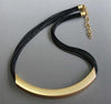 simple design black leather chain metal chain necklace clavicle accessories