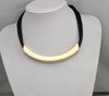 simple design black leather chain metal chain necklace clavicle accessories