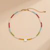 simple shell letter clavicle rice bead necklace ins pastoral style handmade beaded item