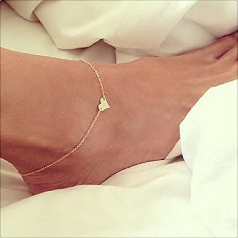 Fashion summer style Heart Female Anklets Barefoot Sandals Foot Jewelry Leg New Anklets On Foot Ankle For Women Leg Chain