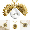 sunflower charm necklace Clavicle Chain Open Locket pendant  gold colour for girl women Jewelry Gift birthday