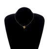 temperament black crystal glass bead chain simple OT buckle short flower necklace
