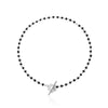 temperament black crystal glass bead chain simple OT buckle short flower necklace
