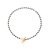 temperament black crystal glass bead chain simple OT buckle short flower necklace