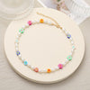 trend imitation pearl rubber flower necklace European and American necklace fairy necklace cross-border jewelry