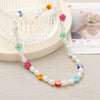 trend imitation pearl rubber flower necklace European and American necklace fairy necklace cross-border jewelry