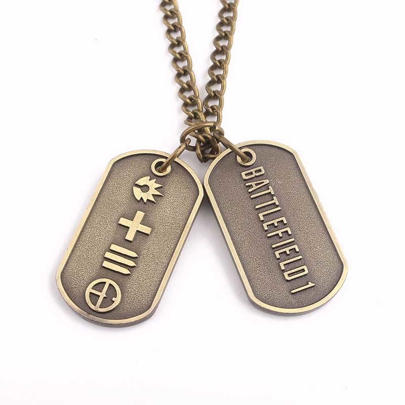 Fashion trend jewelry Two color Battlefield 4 Game Limited Edition Dog Tag Cos Necklace double pendant