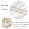 trend women's Rhinestone Necklace  shiny super long crystal letter necklace clavicle chain jewelry accessories