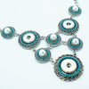 Fashion trendy Turquoises pearls beauty snap necklace 60cm fit 18MM snap buttons jewelry   DJ0136