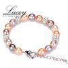 Fashion wedding natural pearl bracelet women,multic color 925 sterling silver bracelet jewelry charm birthd gift