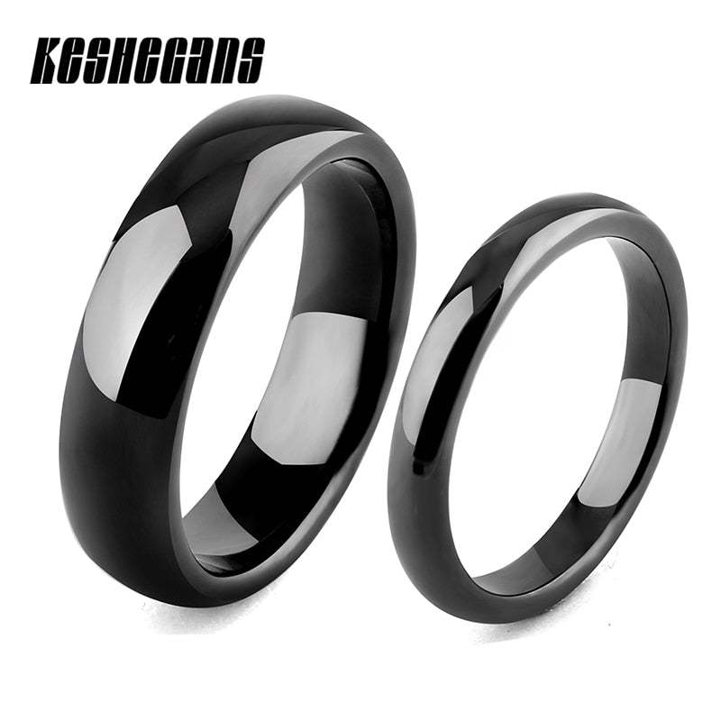 Fashion wide 3 mm 6 mm black color wide 3 mm 6mm white color Space ceramic ring simple tail ring of men and women