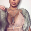 women  Rhinestone Crystal handmade Long Necklace chest chain sexy romantic underwear chain jewelry accessories