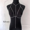 women  Rhinestone Crystal handmade Long Necklace chest chain sexy romantic underwear chain jewelry accessories
