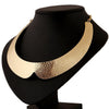 women wide choker necklace metal gold ladies statement necklaces trendy jewelry collier femme YW274